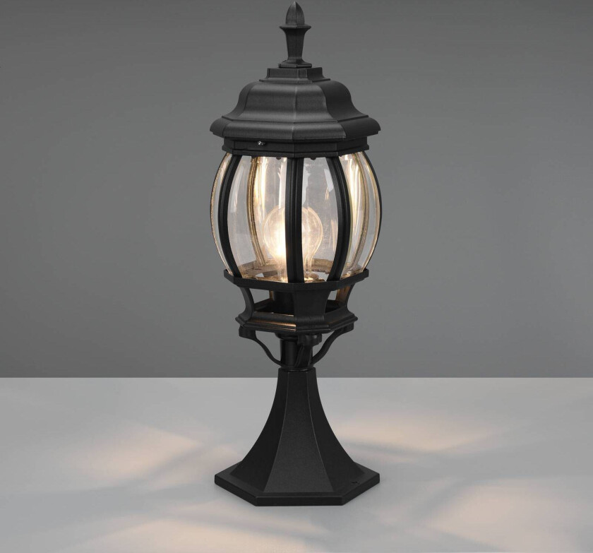 Elvo sokkellampe, matt svart, høyde 49 cm, aluminium