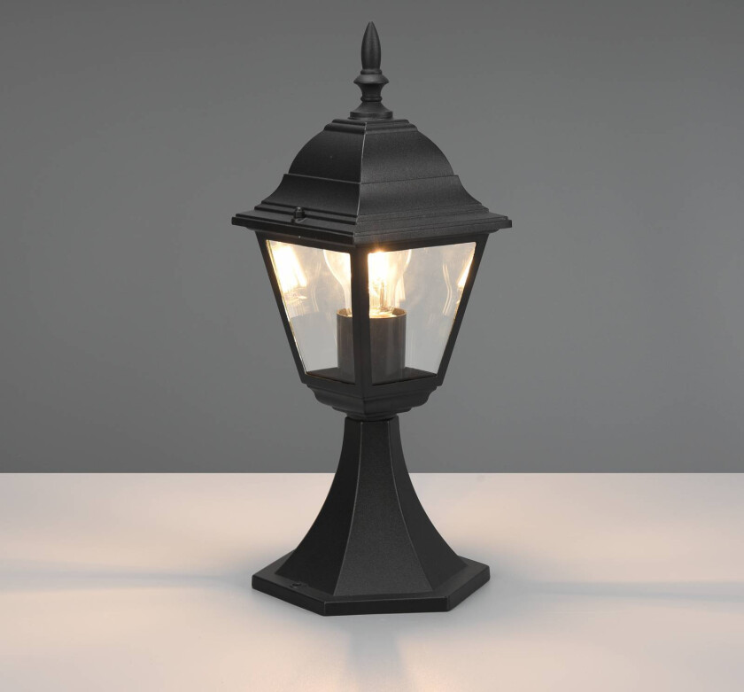 Livenza-sokkelampe, svart, høyde 39 cm, aluminium, IP44