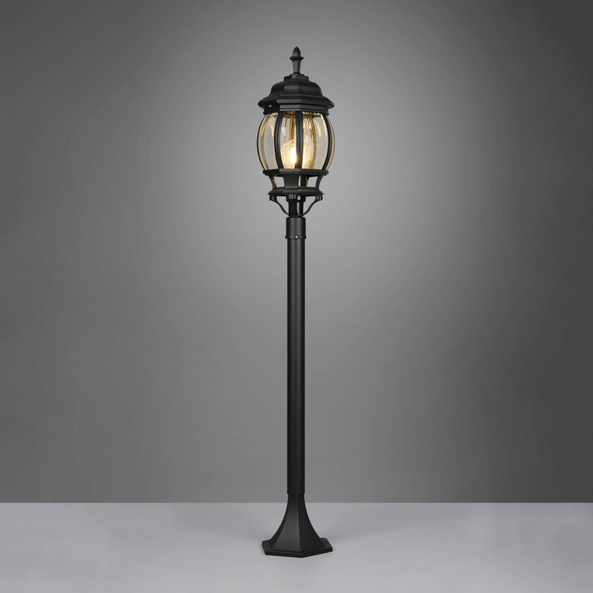 Stibelysning Elvo, svart matt, høyde 100 cm, aluminium