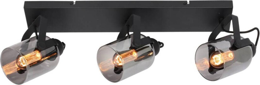 Fumoso takspotlight, lengde 61 cm, svart/grå, 3-lys.