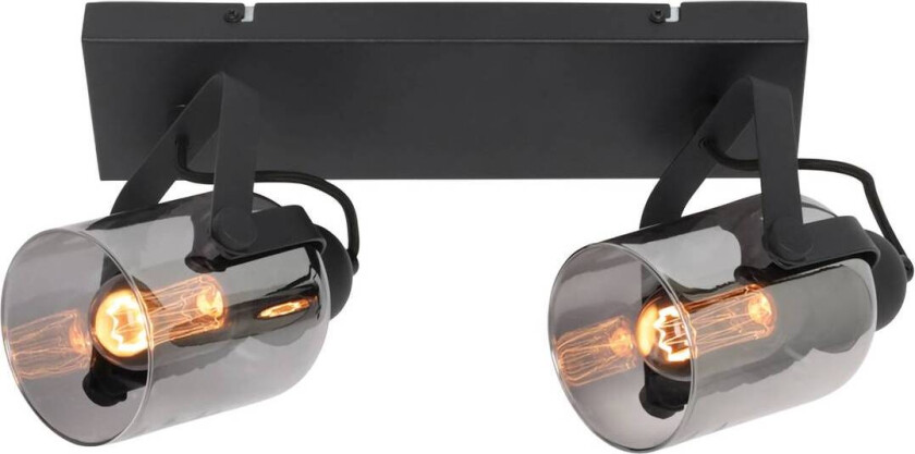 Fumoso takspotlight, lengde 37 cm, svart/grå, 2-lys.