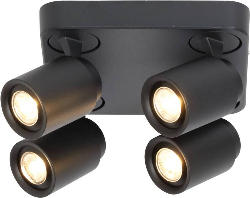 Razza takspotlight, svart, lengde 30 cm, 4-lys, metall