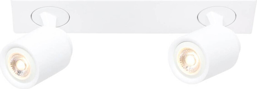 Razza takspotlight, hvit, lengde 38 cm, 2-lys, metall