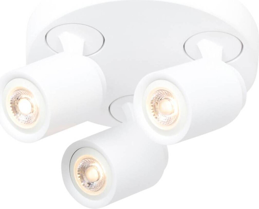 Razza takspotlight, hvit, Ø 28,5 cm, 3-lys, metall