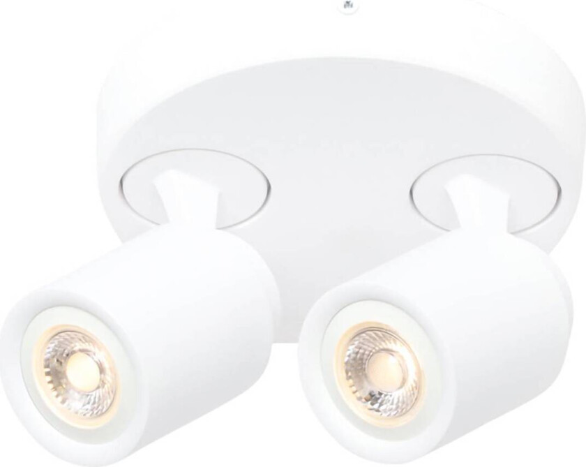 Razza takspotlight, hvit, Ø 26,5 cm, 2-lys, metall