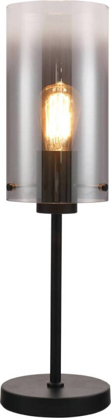 Ventotto bordlampe, svart/røyk, høyde 57 cm, metall/glass