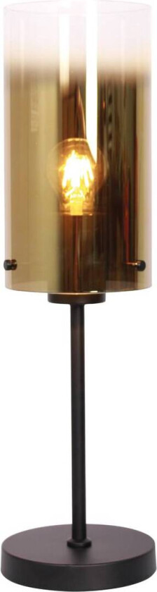 Ventotto bordlampe, svart/gull, høyde 57 cm, metall/glass
