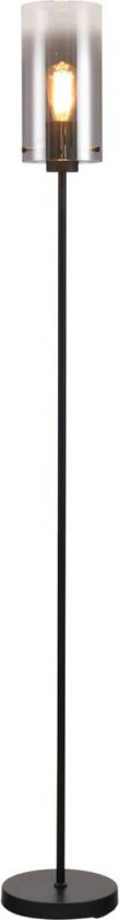 Ventotto gulvlampe, svart/røyk, høyde 165 cm, metall/glass