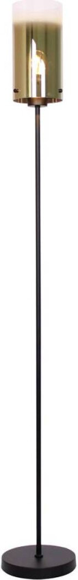 Ventotto gulvlampe, svart/gull, høyde 165 cm, metall/glass