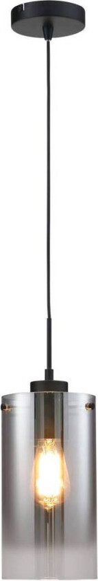 Ventotto hengelampe, svart/røyk, Ø 15 cm, glass