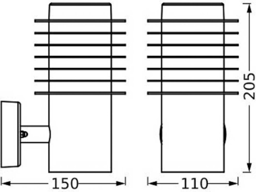 LED utendørs vegglampe Endura Style Rondo, rustfritt stål