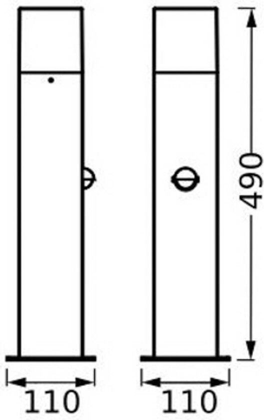 Endura Classic Figo Square stibelysning, E27, sensor