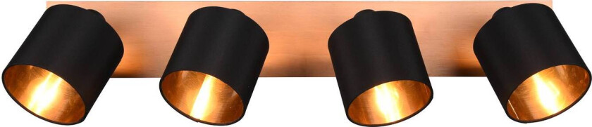 Tommy downlight, tre/svart/gull, lengde 72 cm, 4 lyskilder.
