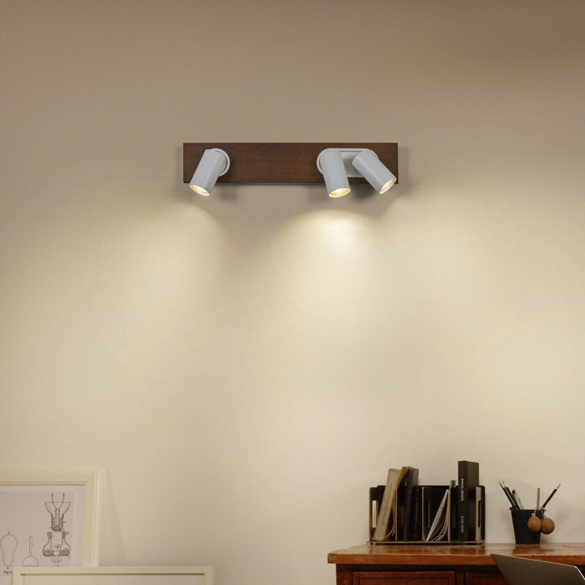 LED takspot Mercury GU10, 3-lys, tre/hvit