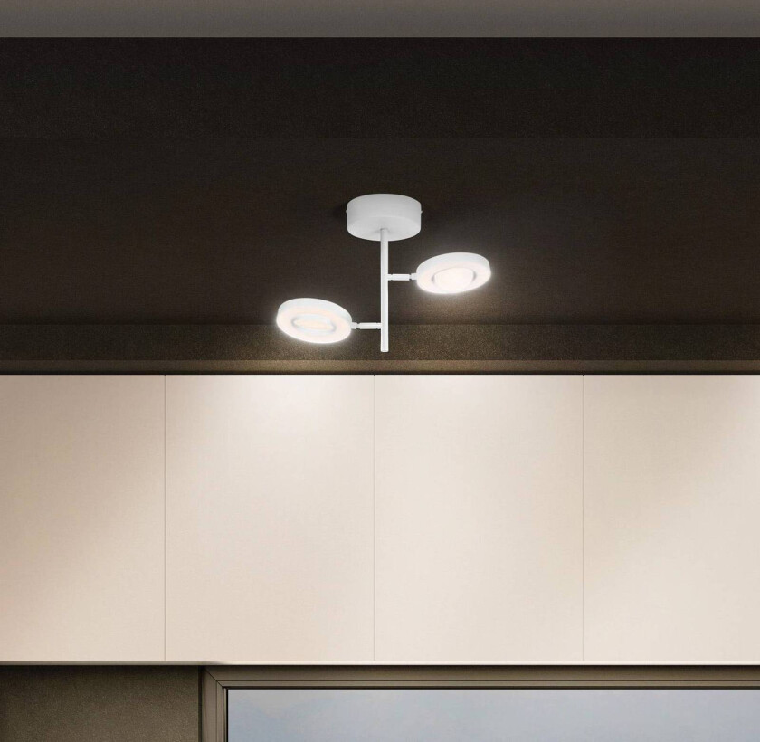 LED-takspotlight Saturn, 2-lys, CCT, høy, hvit