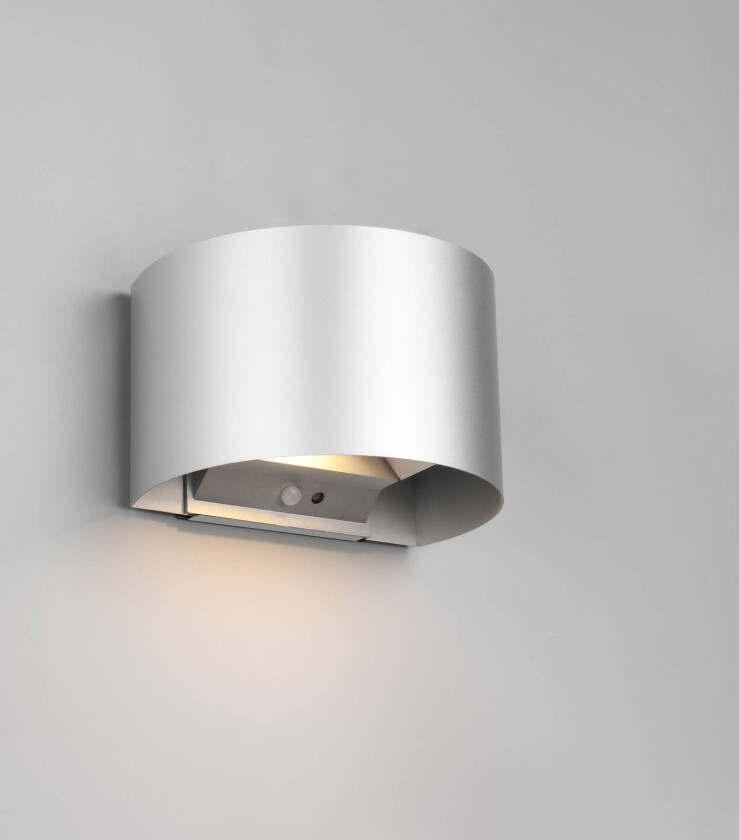 Oppladbar LED-vegglampe Talent, titanfarget, bredde 16 cm