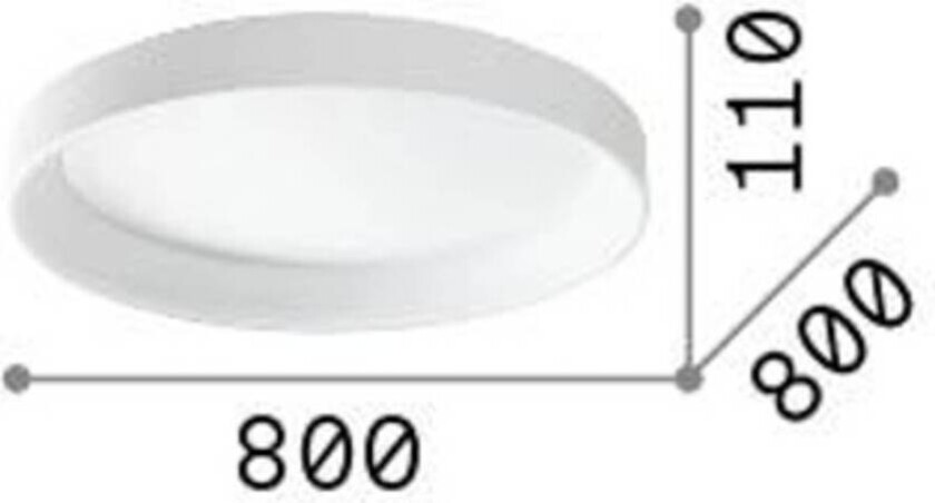 Ideal Lux taklampe Ziggy, hvit, Ø 80 cm, metall