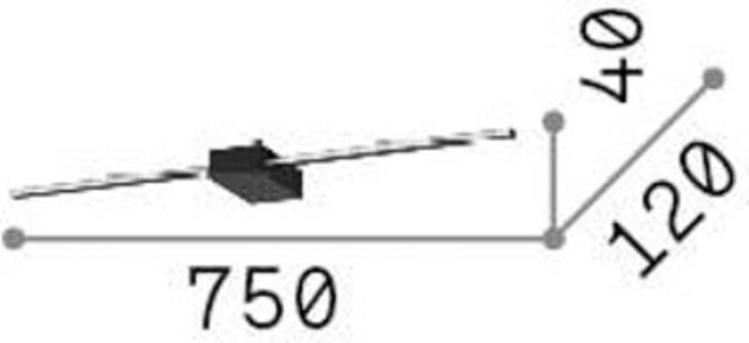 Ideal Lux LED-vegglampe Theo svart, bredde 75 cm aluminium