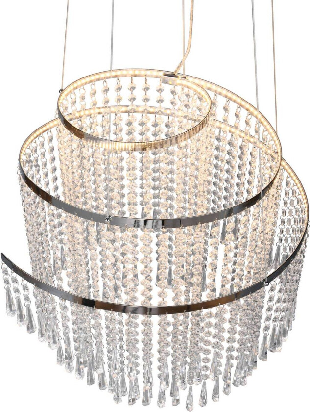 Pomp LED-pendellampe, Ø 48 cm, krom, akryl/metall, CCT