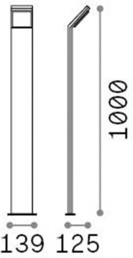 Ideal Lux LED-gatelampe Stil svart, høyde 100 cm 3 000 K