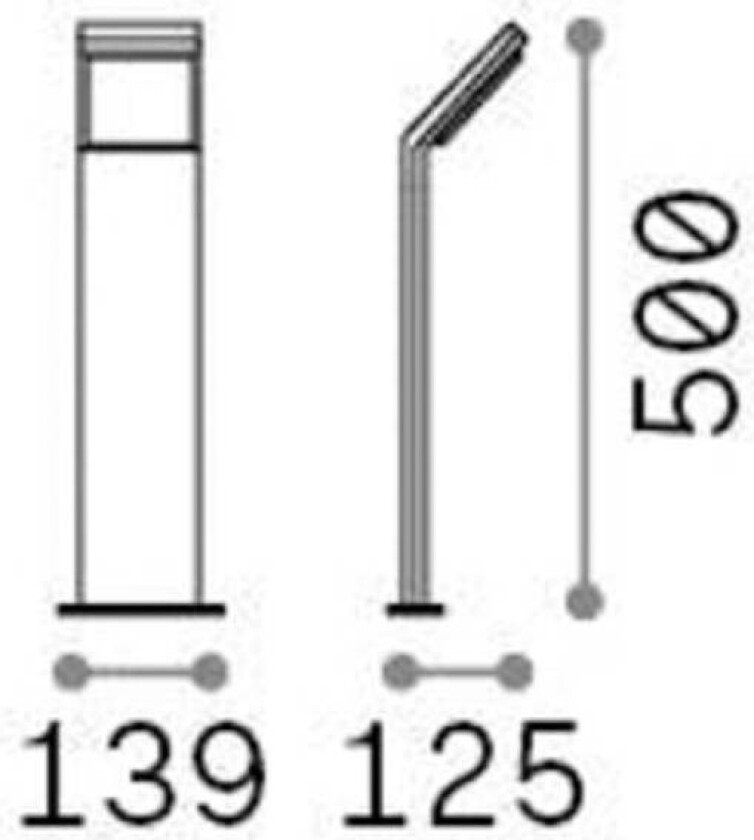 Ideal Lux LED-gatelampe Style hvit, høyde 50 cm aluminium 3 000 K