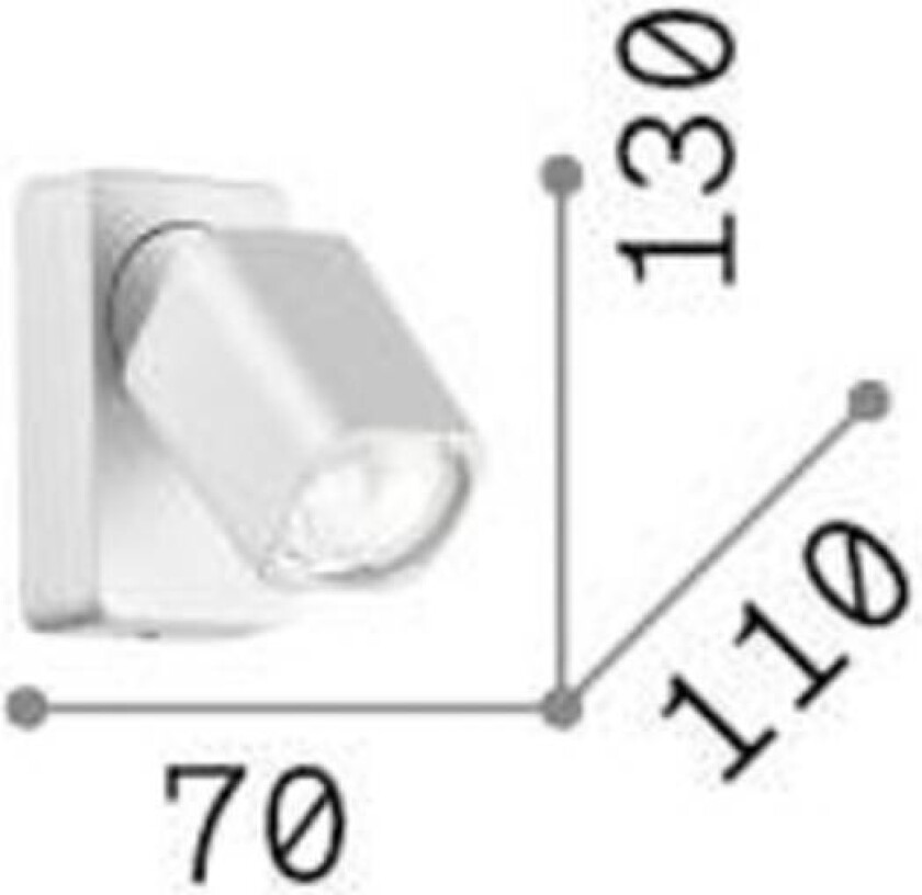 Ideal Lux veggspot Rudy Square, svart, 1 lyskilde, metall