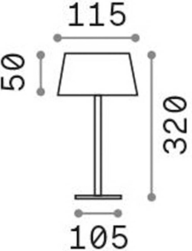 Ideal Lux LED oppladbar utendørs bordlampe Pure, hvit metall 32 cm