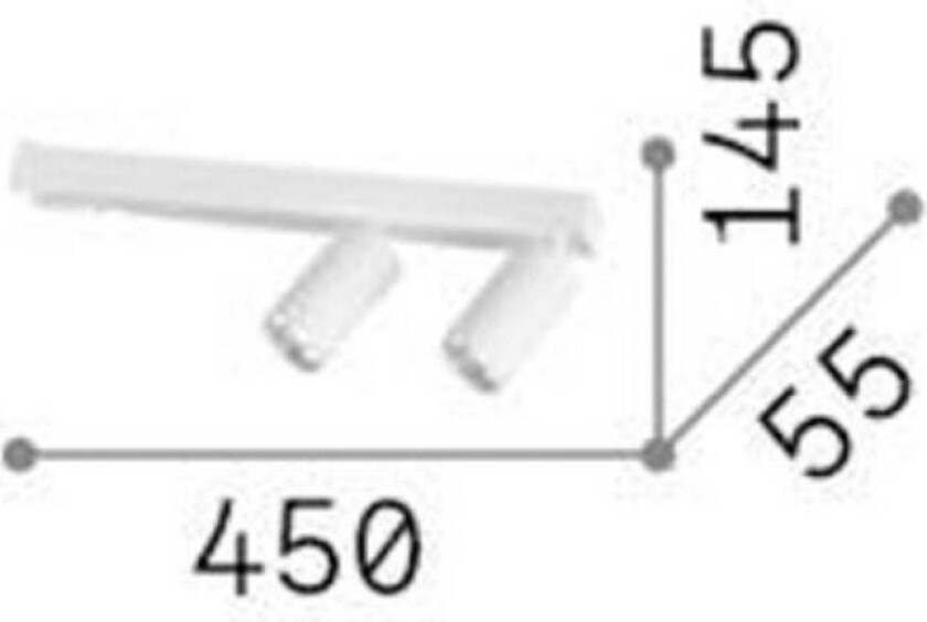 Ideal Lux Profilo downlight, hvit, 2 lyskilder, metall