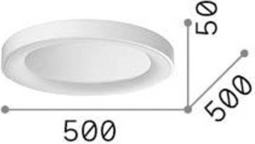 Ideal Lux taklampe Planet, hvit, Ø 50 cm, metall