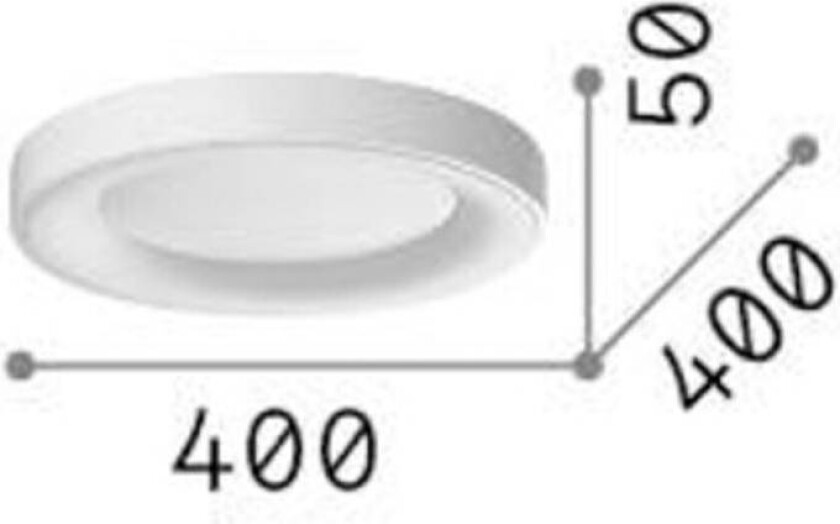 Ideal Lux taklampe Planet, hvit, Ø 40 cm, metall