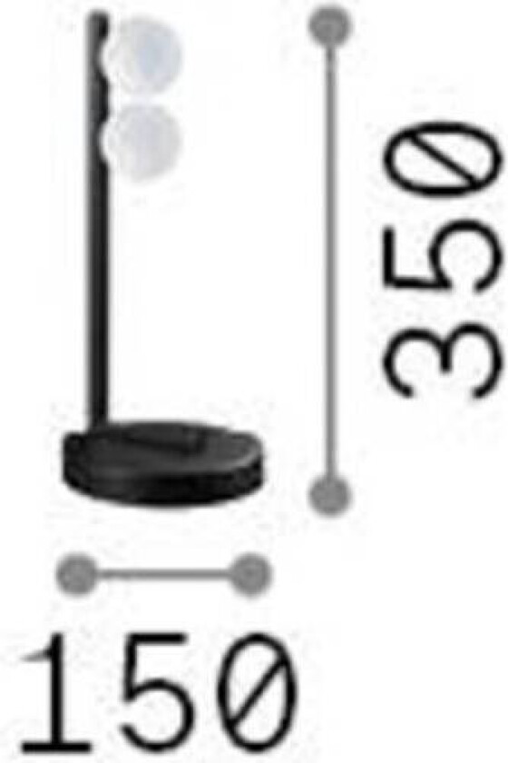 Ideal Lux LED-bordlampe Ping Pong messing 2 lyskilder glass metall