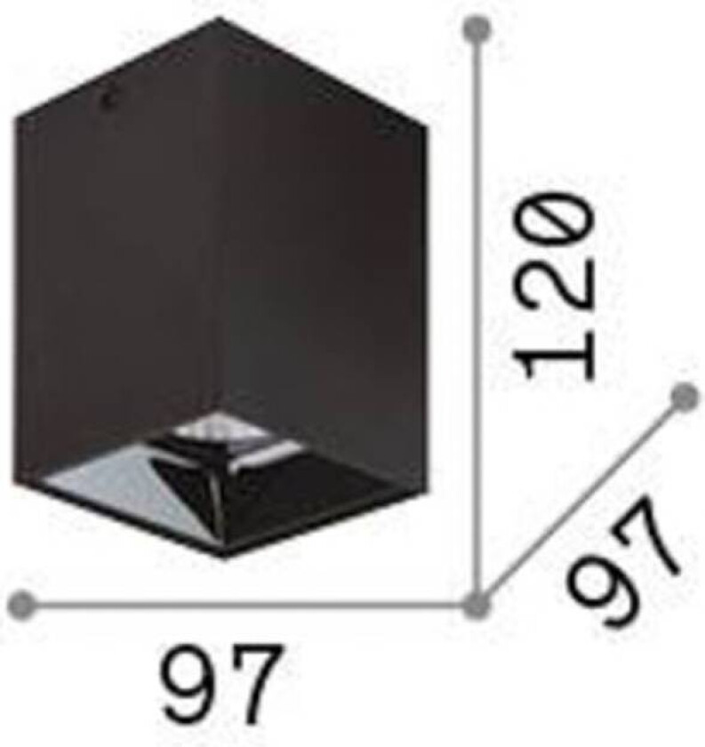 Ideal Lux downlight Nitro Square hvit, høyde 12 cm, metall