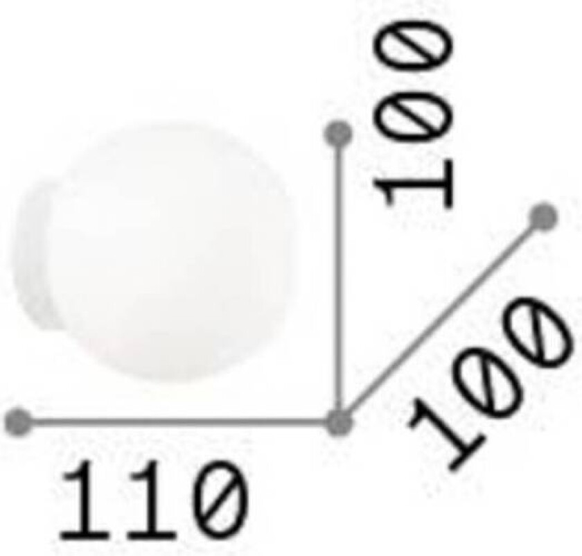 Ideal Lux Mapa vegglampe, Ø 10 cm, opalt glass, hvit, kule