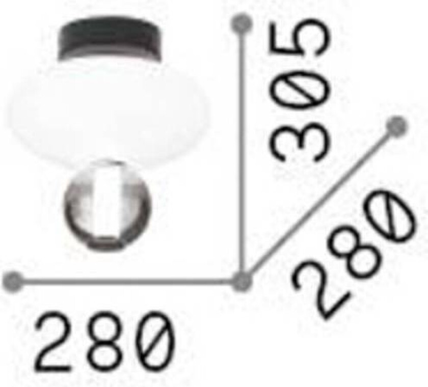 Ideal Lux taklampe Lumiere-2, opal/grått glass, svart