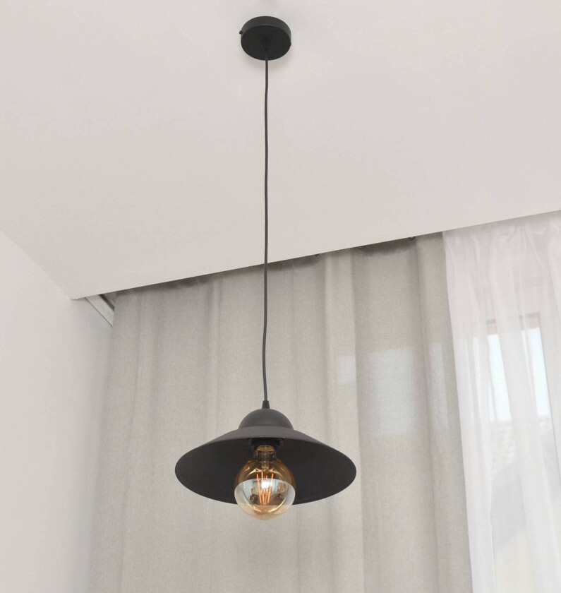 Sorapis pendellampe, svart, metall, Ø 27,5 cm