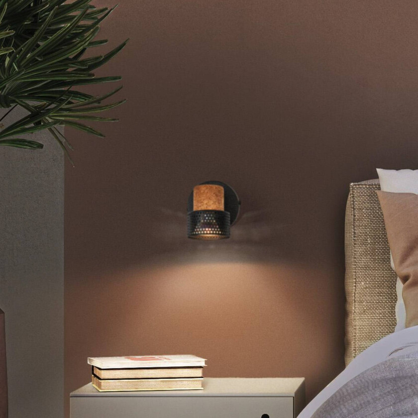 LED-veggspotlight Cork, GU10, dimbar, svart