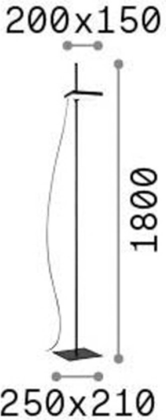 Ideal Lux LED-gulvlampe Lift, hvit, metall, høyde 180 cm