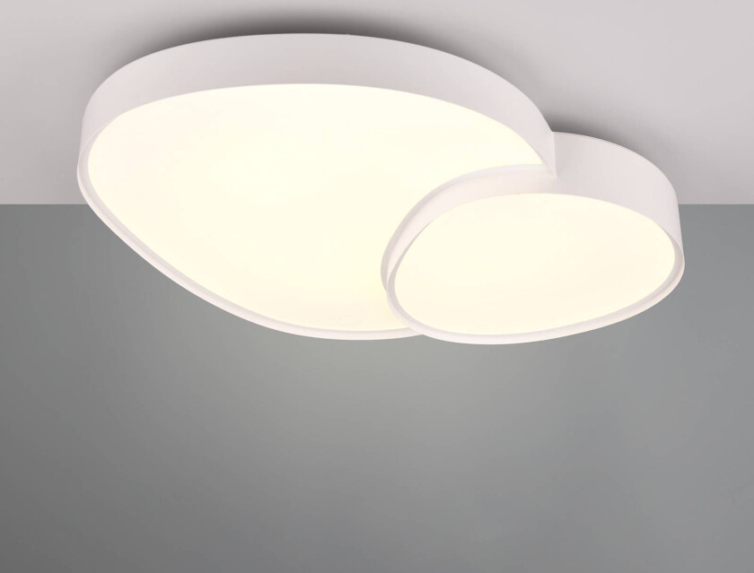 LED-taklampe Rise, hvit, 77 x 63 cm, CCT, dimbar