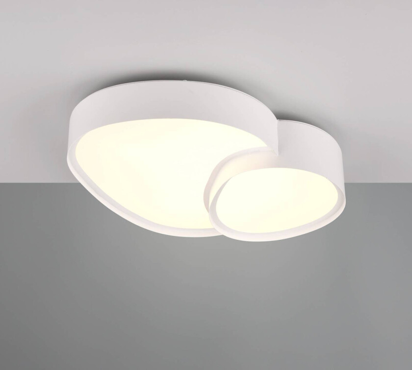 LED-taklampe Rise, hvit, 43 x 36 cm, CCT, dimbar
