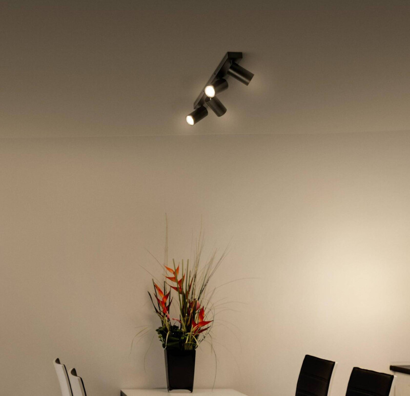 Octagon LED-spotlight, svart, metall, 60 cm, GU10