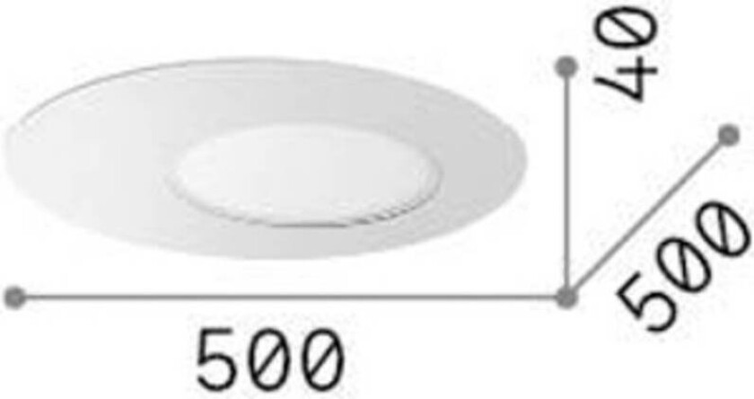 Ideal Lux taklampe Iride, hvit, Ø 50 cm, metall