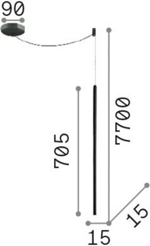 Ideal Lux hengelampe Filo messingfarget, lang kabel