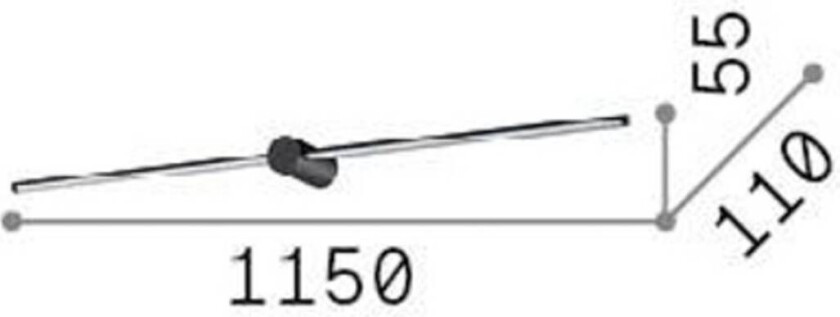 Ideal Lux vegglampe til bad Filo messingfarget bredde 115 cm