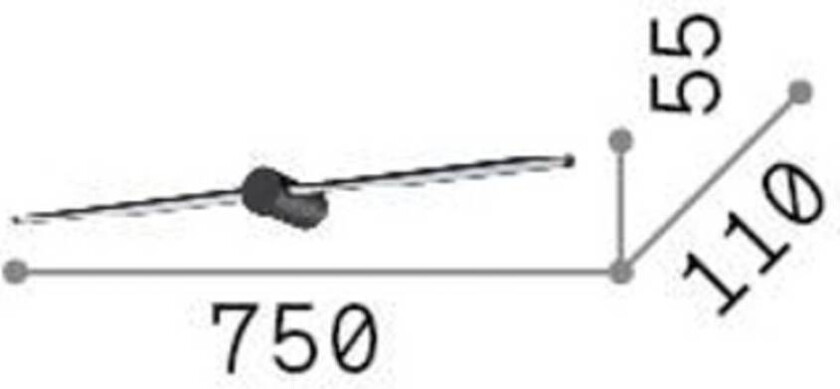 Ideal Lux vegglampe til bad Filo svart bredde 75 cm metall