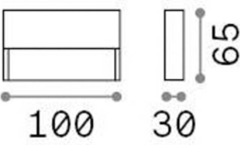 Ideal Lux utendørs vegglampe Dedra, antrasitt, 10 x 6,5 cm