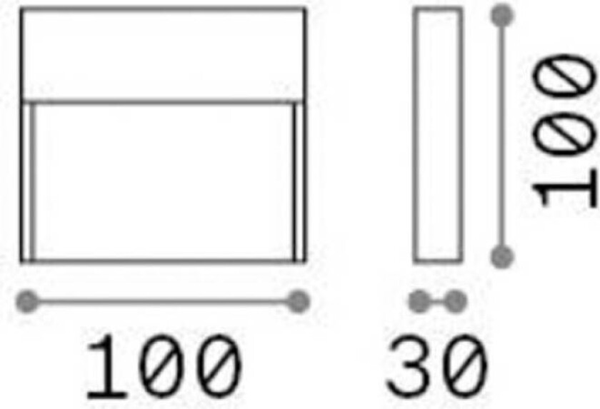 Ideal Lux utendørs vegglampe Dedra, hvit, 10 x 10 cm