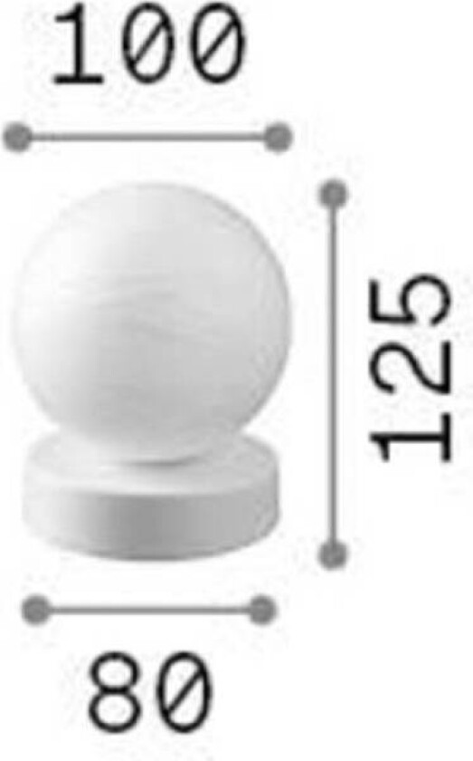 Ideal Lux Carta bordlampe, hvit, plast, Ø 10 cm