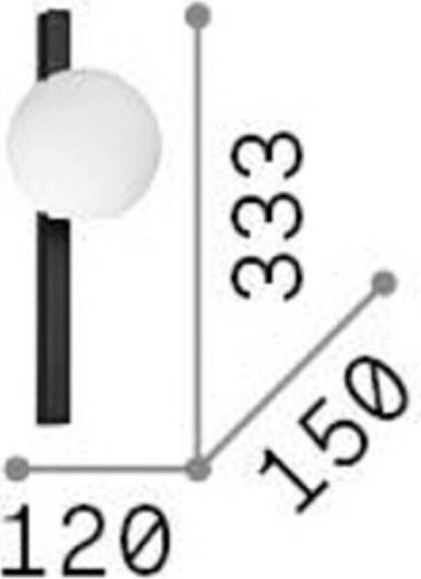 Ideal Lux vegglampe Binomio, hvit, 1 lyskilde, metall, glass