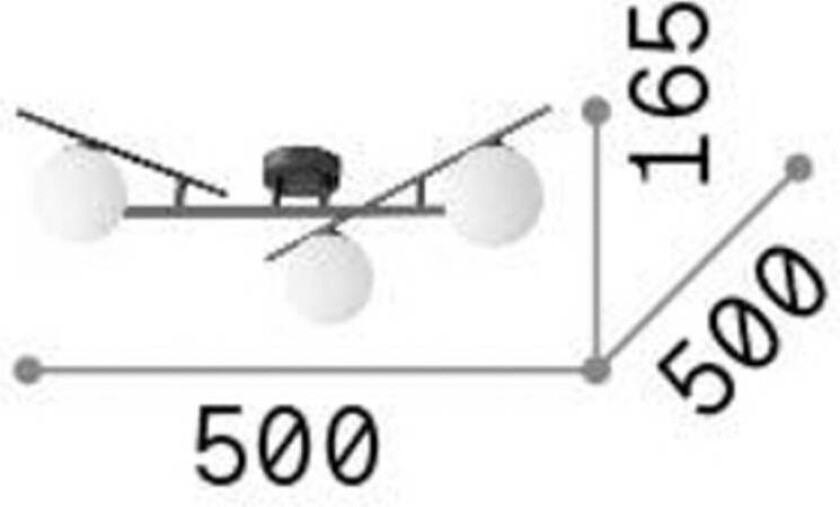 Ideal Lux taklampe Atlas svart, 3 lyskilder i metallglass