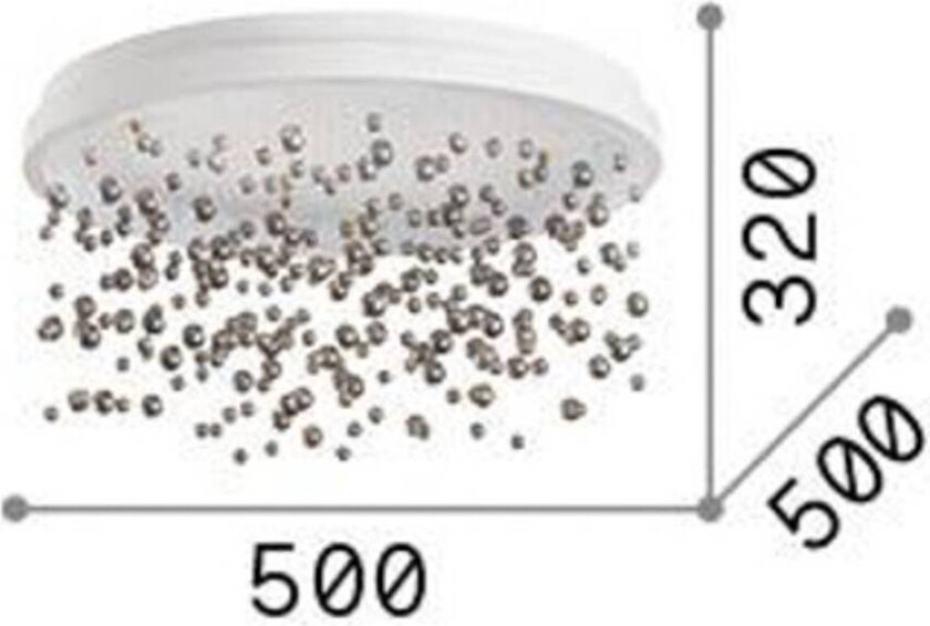 Ideal Lux taklampe Armony hvit metallglass, Ø 50 cm